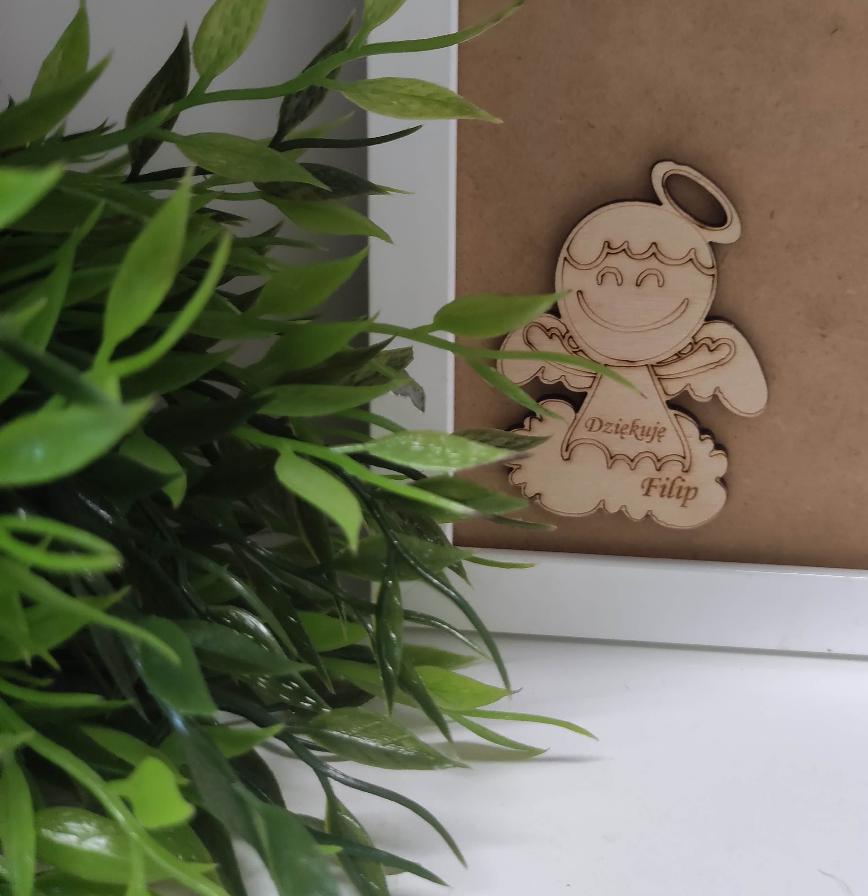 Magnes drewniany aniołki