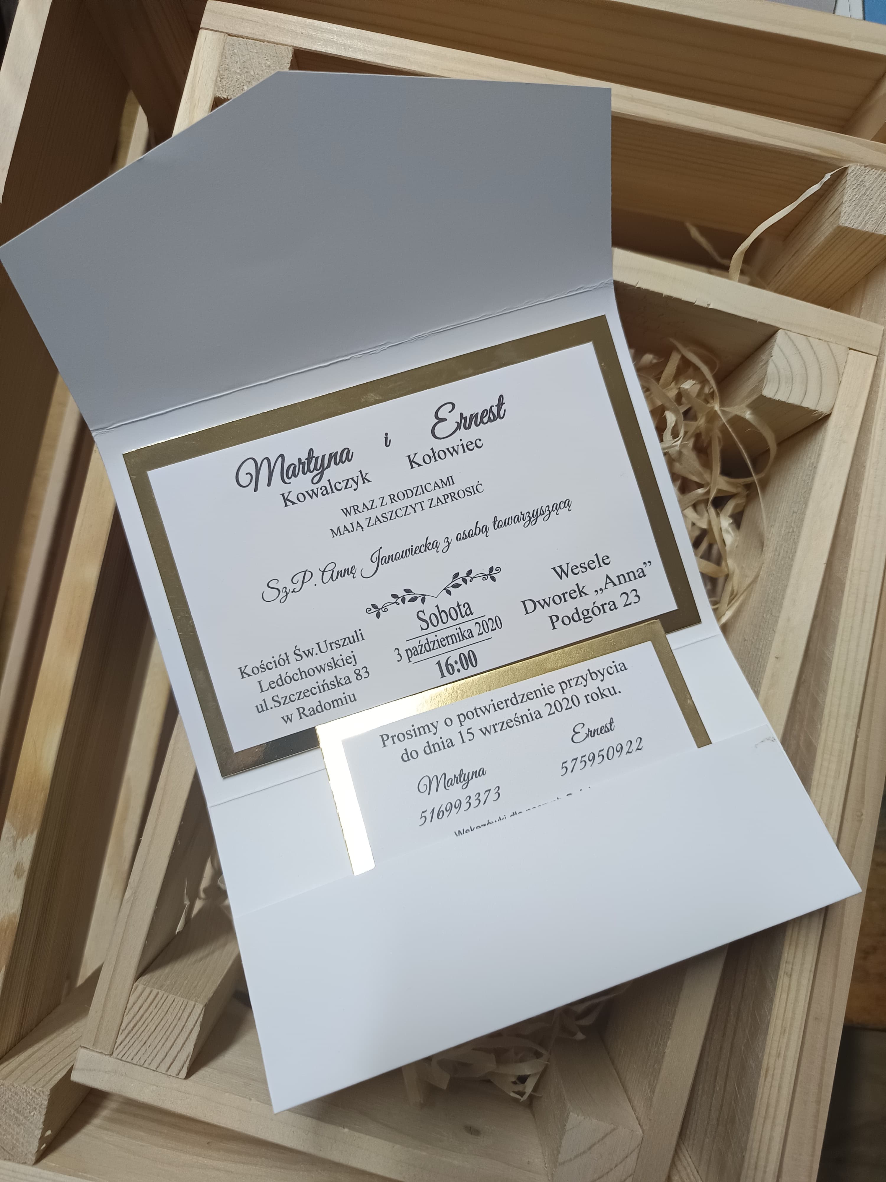 Zaproszenie koperta wkładka
