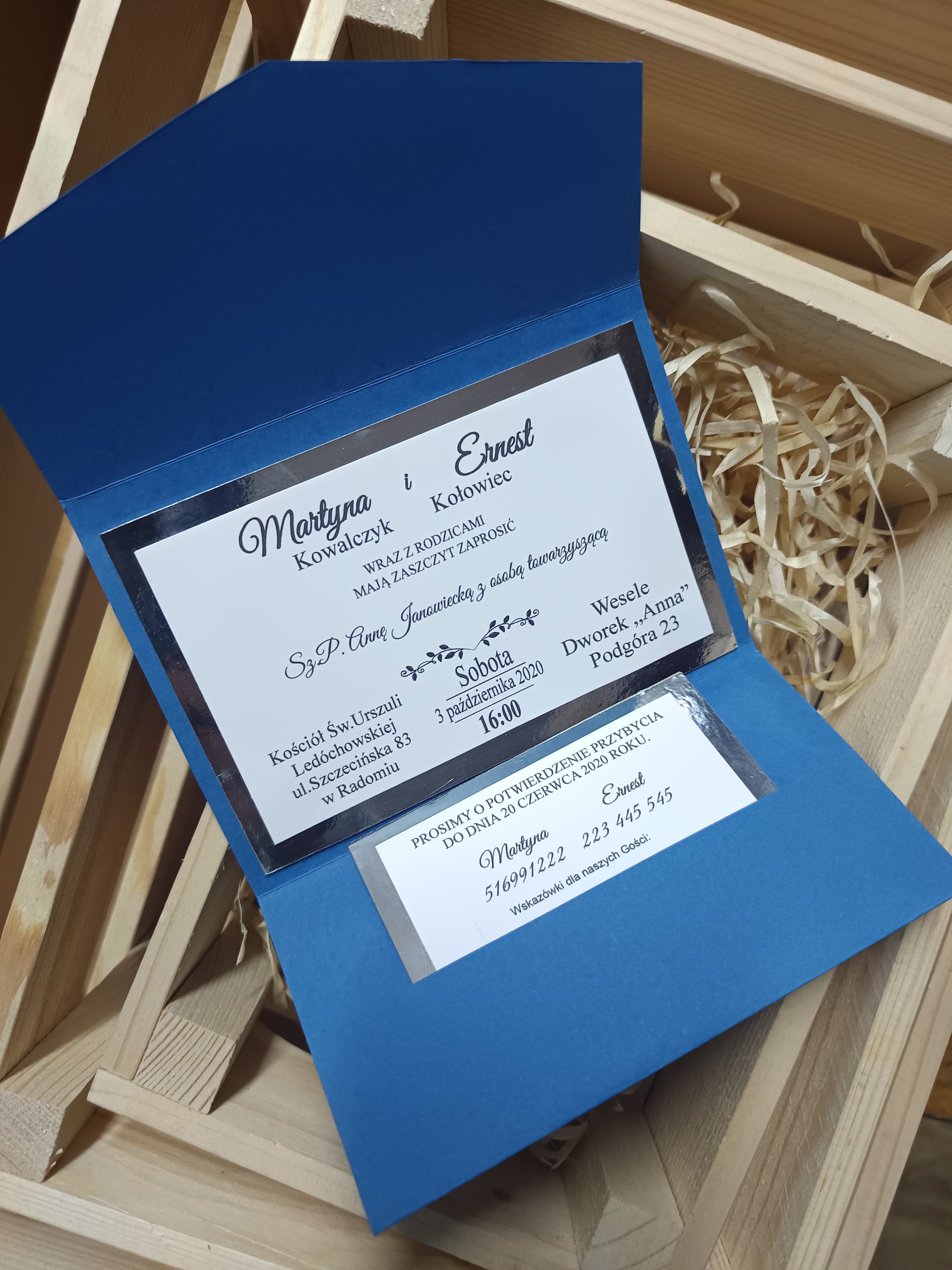 Zaproszenie koperta wkładka