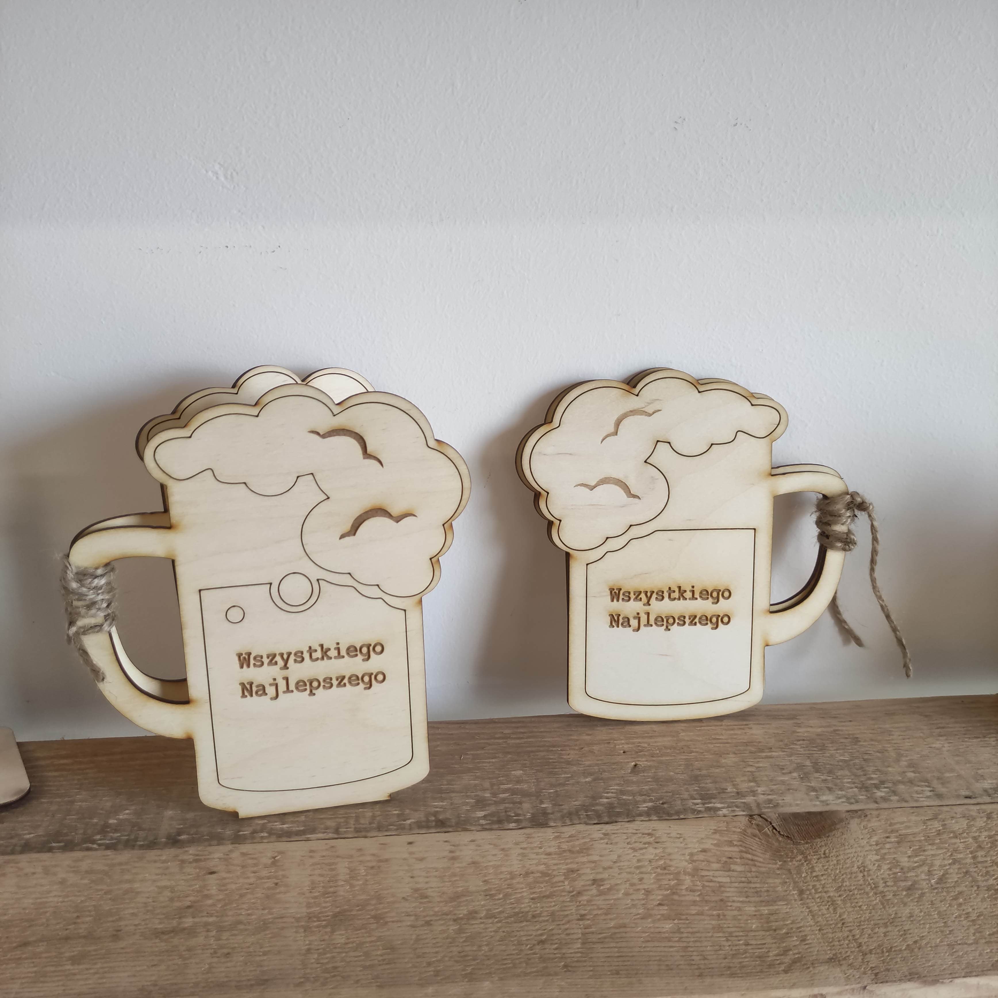 Drewniany Kufel urodzinowy