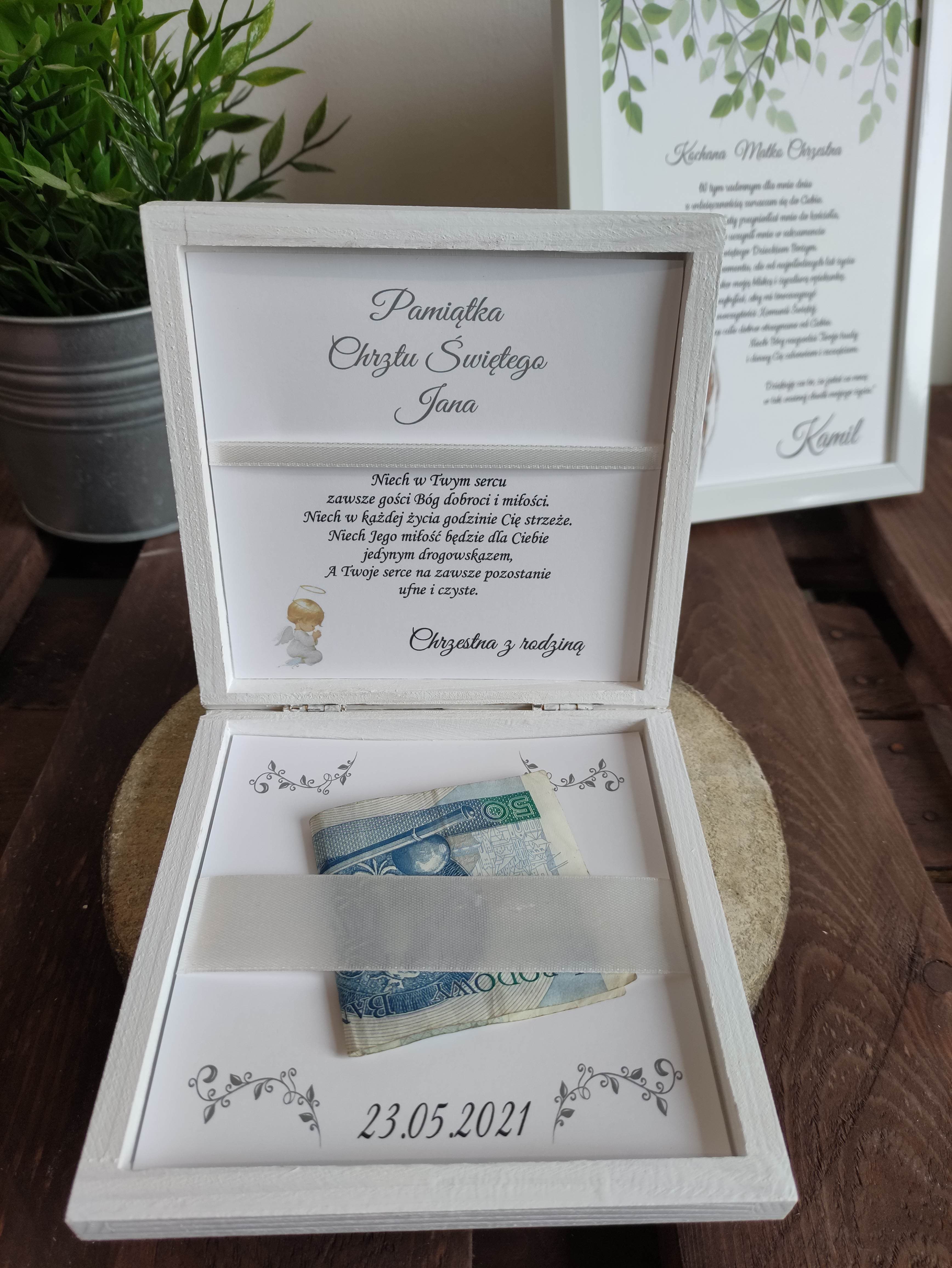 Pudełko na pieniądze Białe