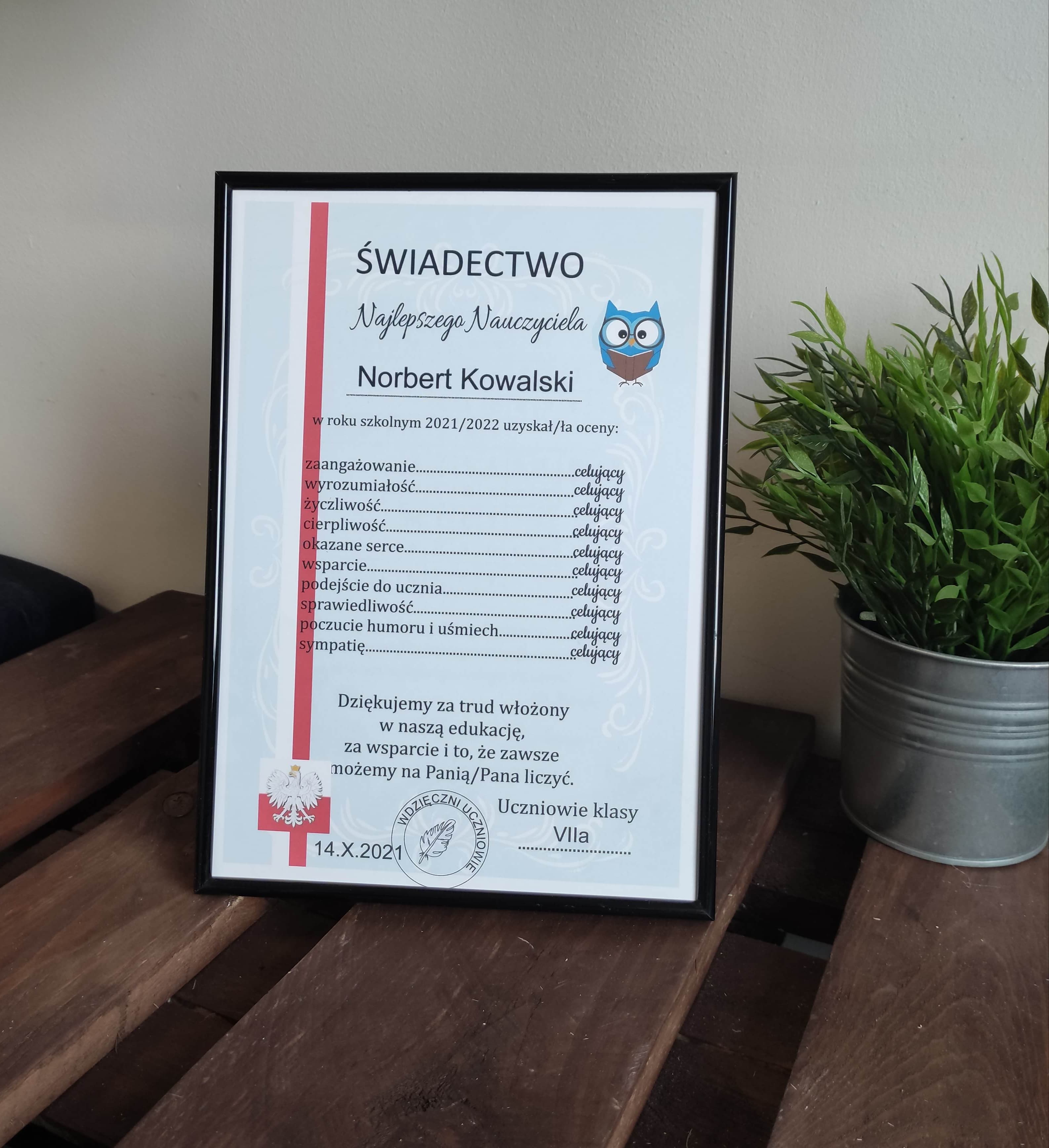 Świadectwo w ramce