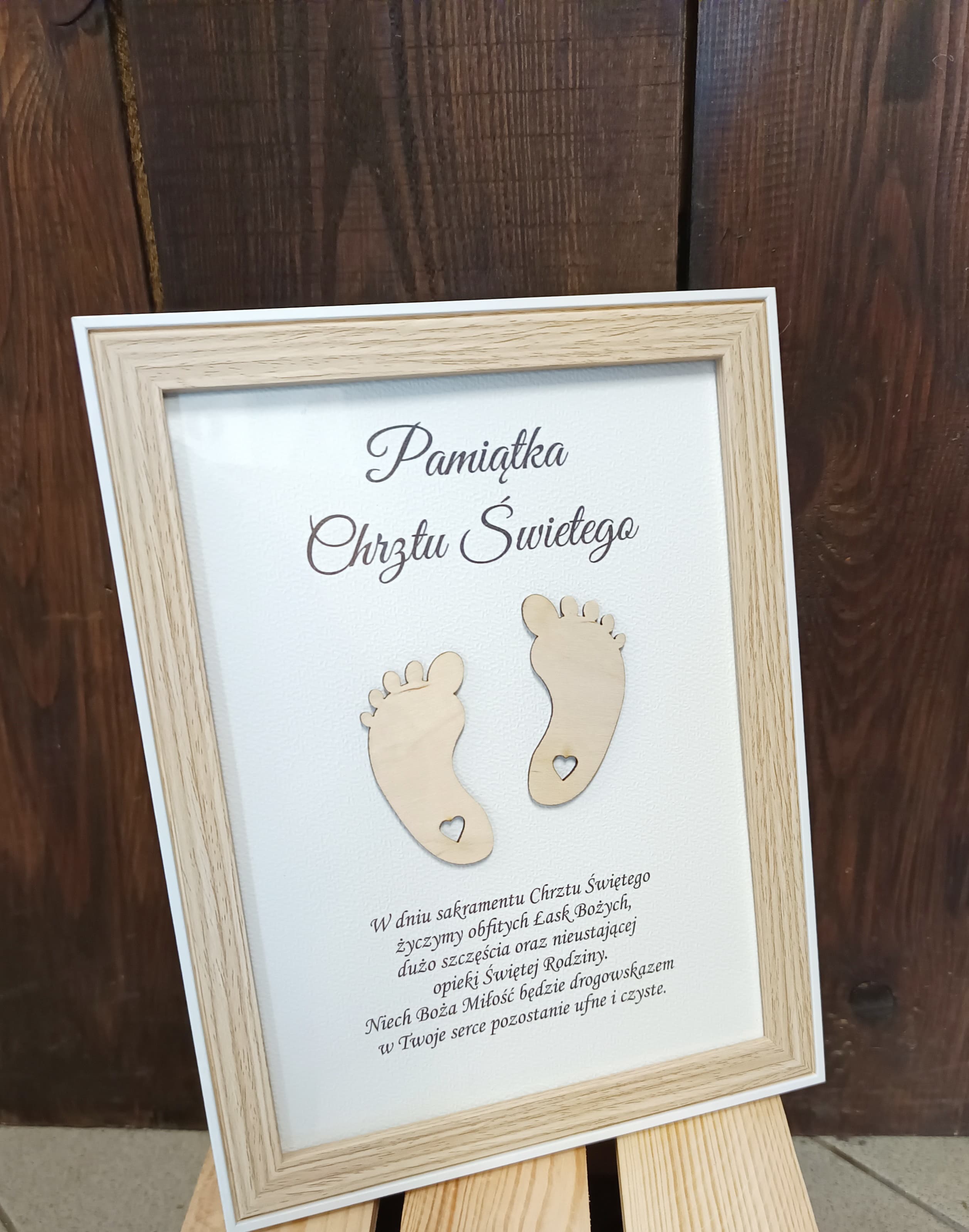 Ramka na Chrzest - naturalne