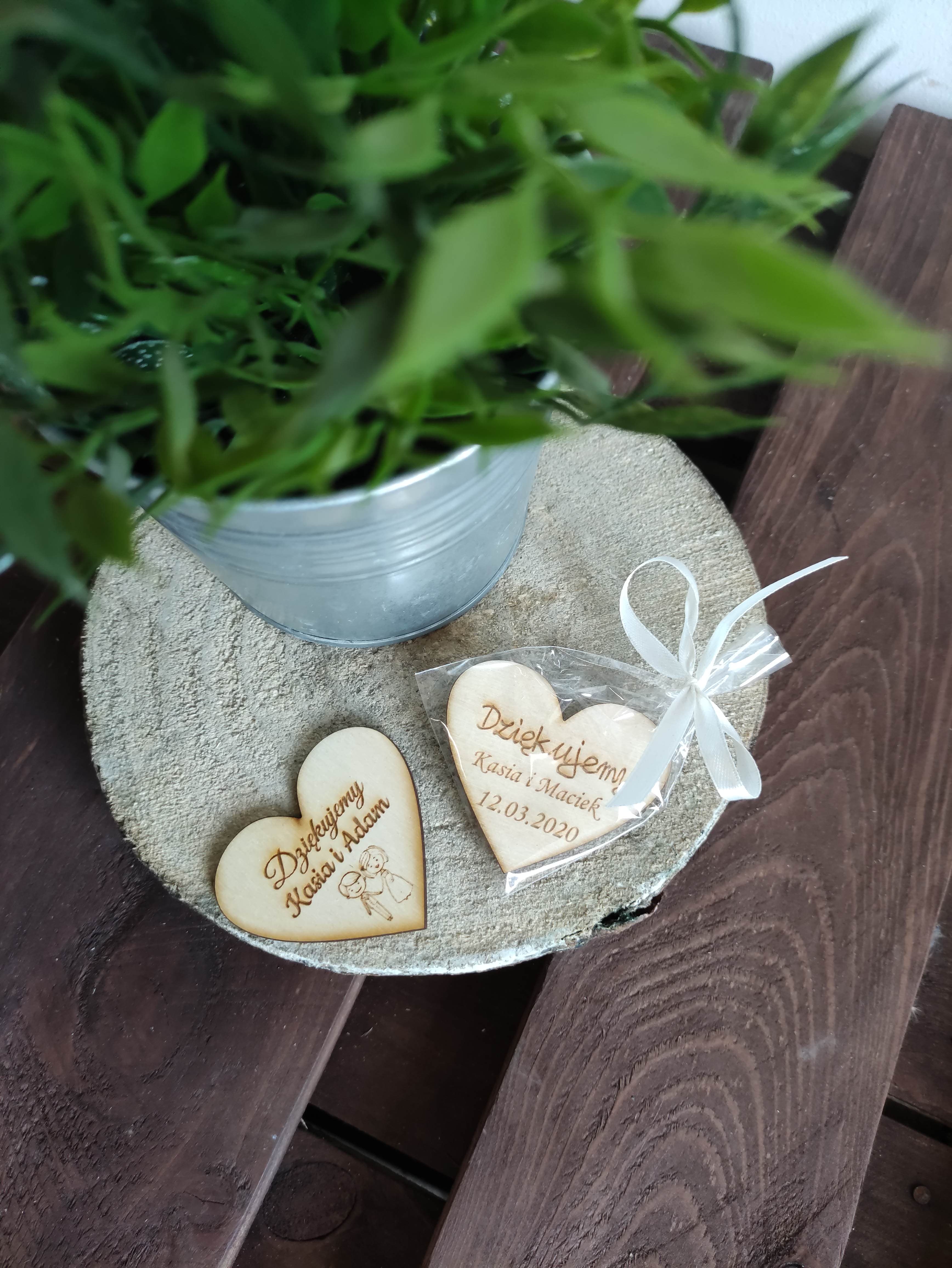 Magnes drewniany Ślub