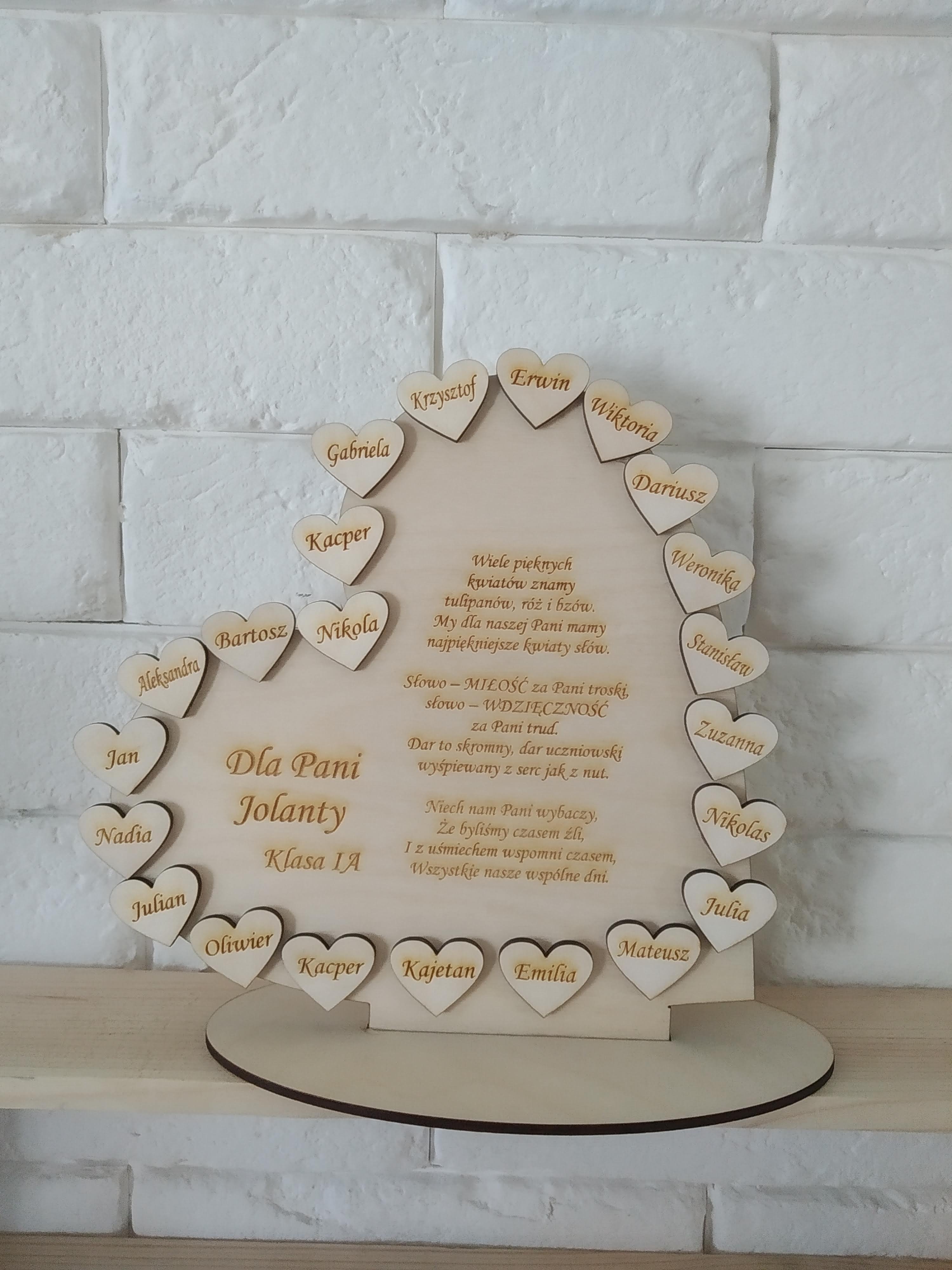 Serce z imionami dzieci